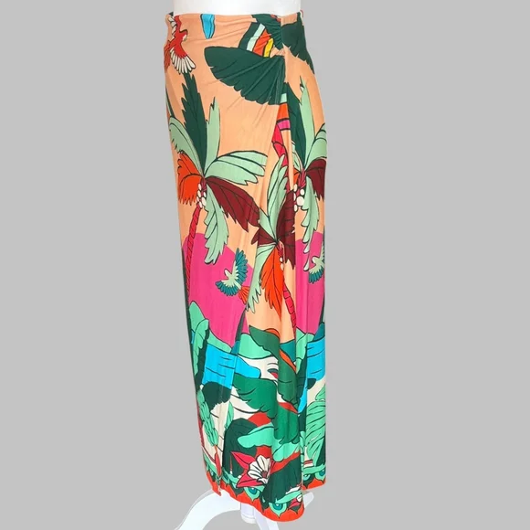 Farm Rio Anthropologie Tropical Wrap Skirt Medium - Picture 4 of 9